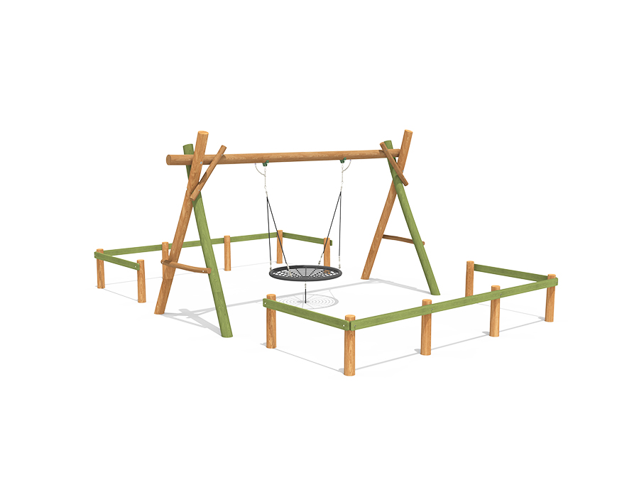 HRN-GR3103-1 기본형 로비니아 바구니그네(안전휀스)